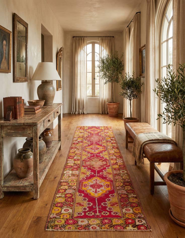 Detail image of 3' 5 x 14' 2  Hand Knotted Anatolian Oriental Wool Runner Rug