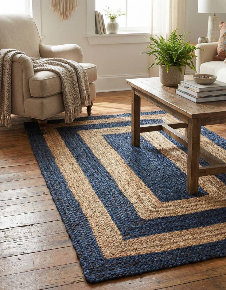 Detail image of 3' 3 x 5' 1  Hand Braided Jute Rug