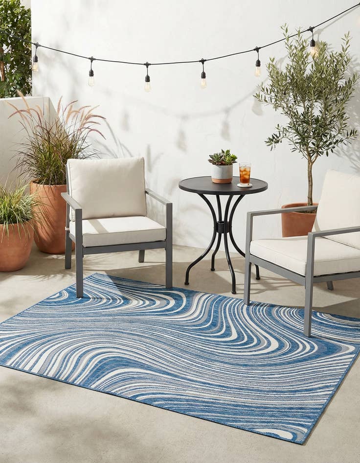 Detail image of  4' x 6'  Washable Modern Indoor / Outdoor Rug
