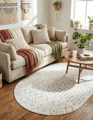 Pearl Bohemian Trellis Oval Rug