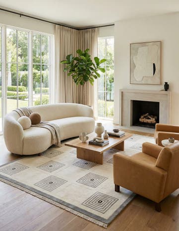 6' 7 x 9' 8 Hand Knotted Darya Wool Rug