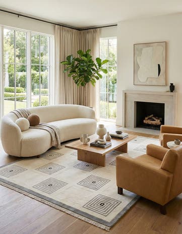 6' 7 x 9' 8 Hand Knotted Darya Wool Rug