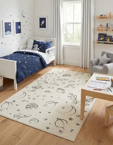 5' 3 x 8' Planets Whimsy Kids Rug