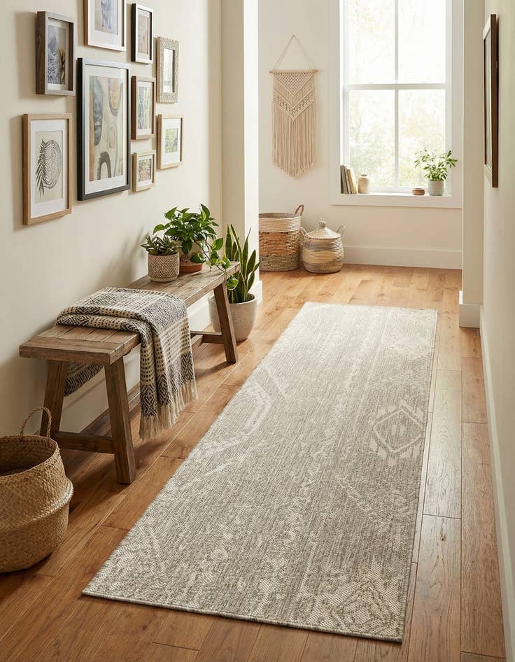 Detail image of 2' x 6'  Washable Bohemian Indoor / Outdoor Runner Rug