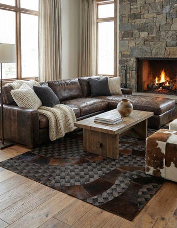5' x 8' 1 Cowhide - Patchwork Rug
