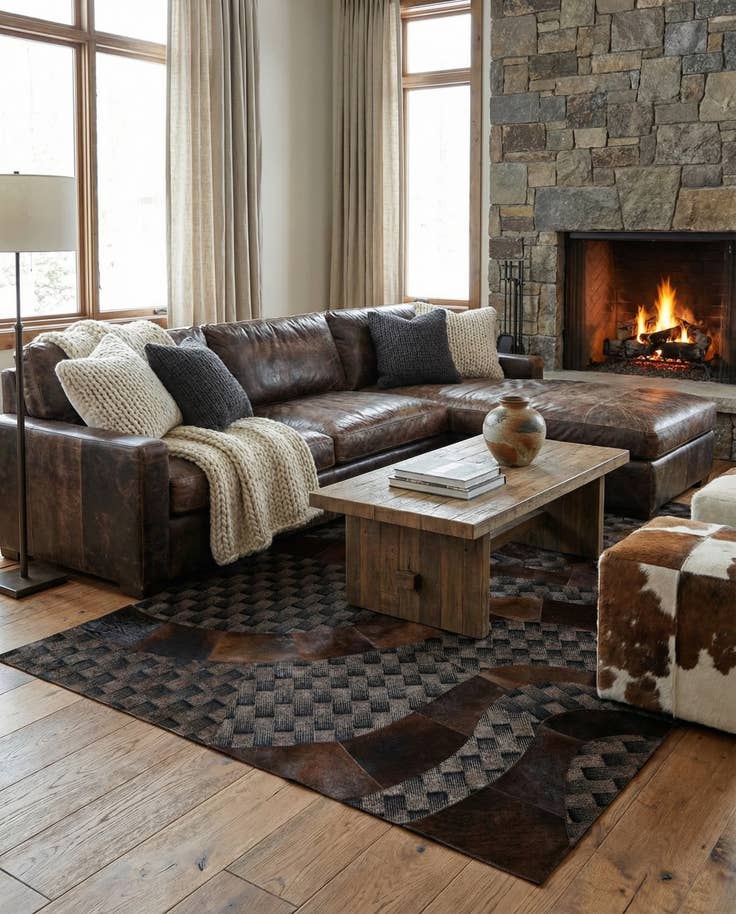 Detail image of 5' x 8' 1 Cowhide - Patchwork Rug