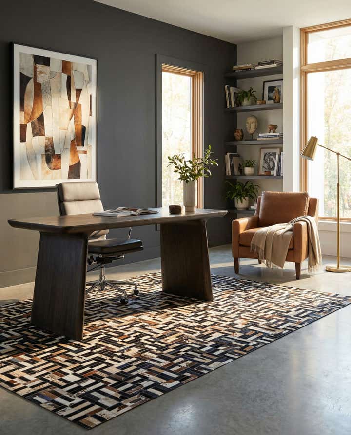 5' 1 x 8' Cowhide - Patchwork Rug