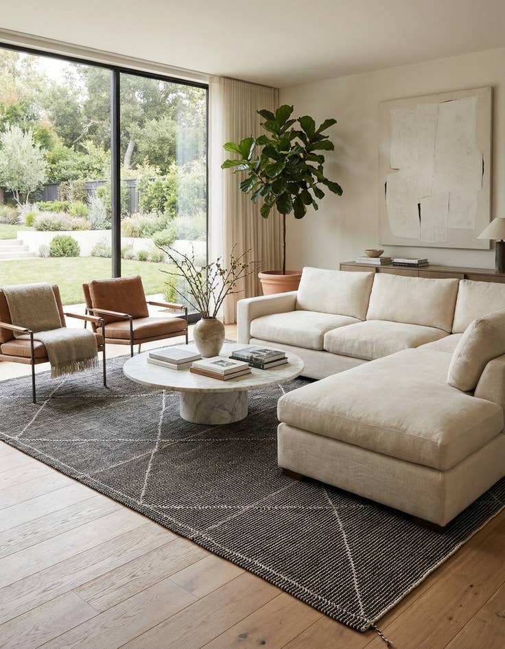 Detail image of 9' 5 x 13' 10  Hand Knotted Darya Wool Rug