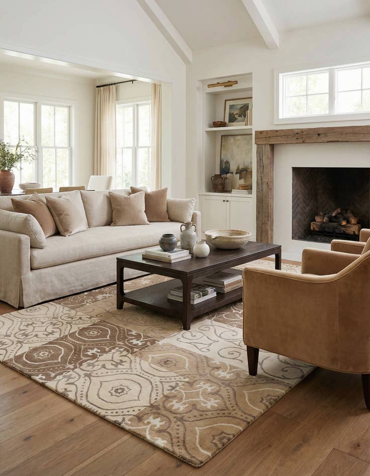 Detail image of 6' 9 x 9' 11 Hand Knotted Darya Wool Rug