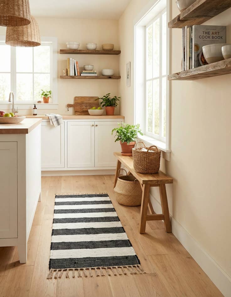 Detail image of  2' x 4' 1  Hand Woven Chindi Rag Runner Rug