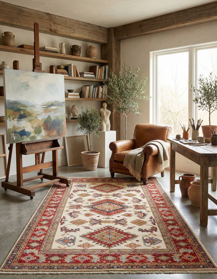 Detail image of 5' 6 x 8' Kazak Wool Rug