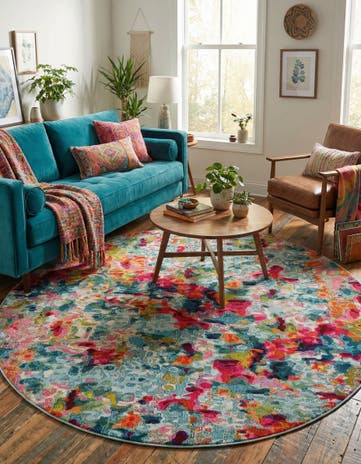 10' x 10' Washable Theia Round Rug