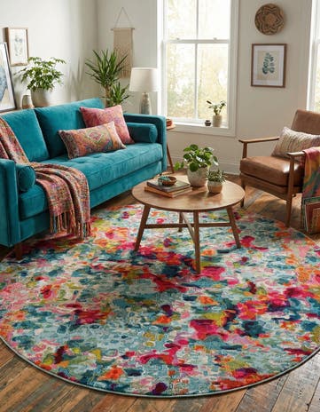 10' x 10' Washable Theia Round Rug