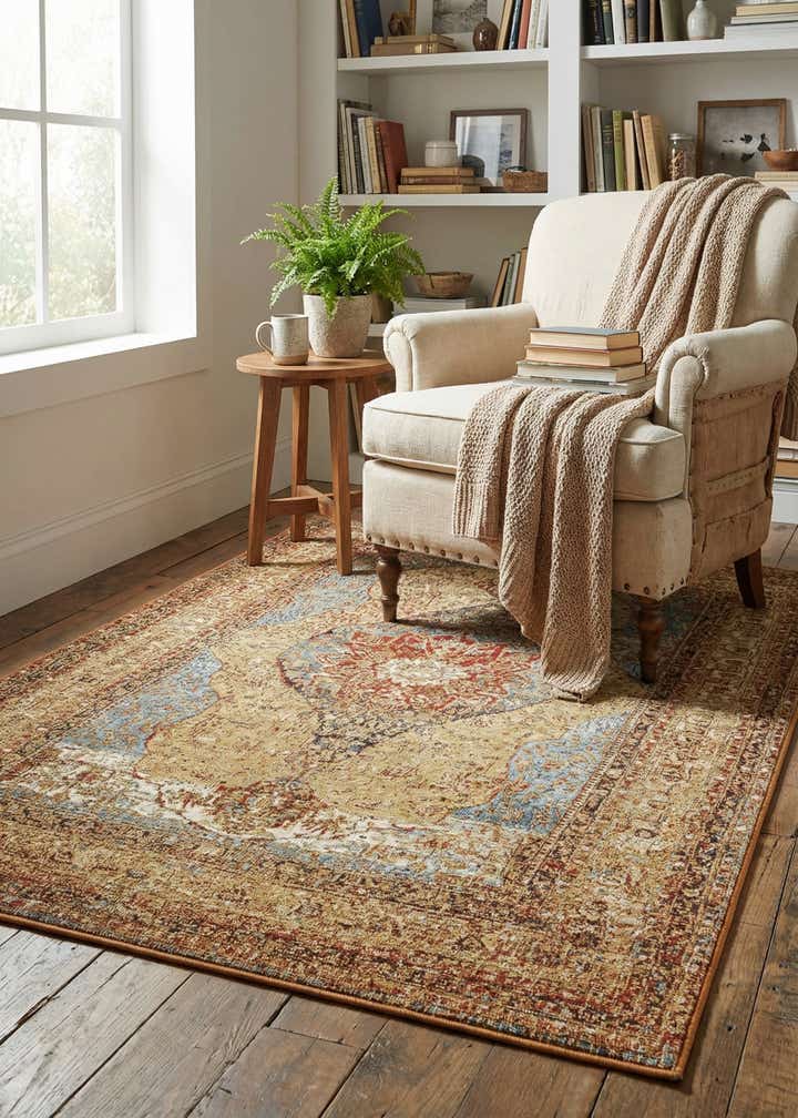 4' x 6' Easy-Clean Traditional Indoor / Outdoor Rug