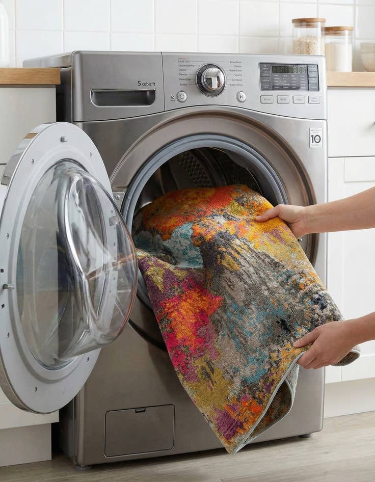 Detail image of  7' 10 x 7' 10  Washable Vivid Octagon Rug