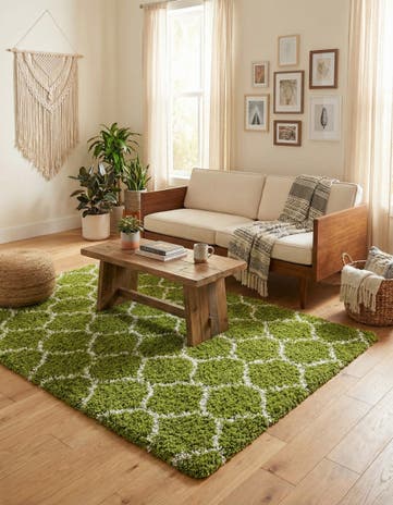 5' 3 x 8' Lattice Shag Rug