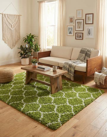 5' 3 x 8' Lattice Shag Rug