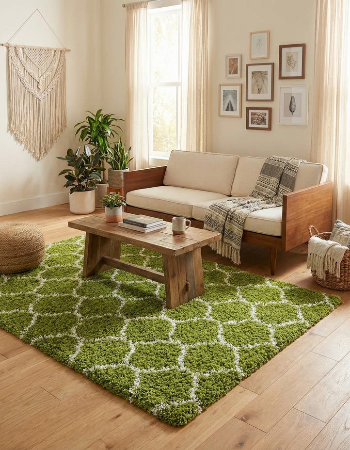 5' 3 x 8' Lattice Shag Rug