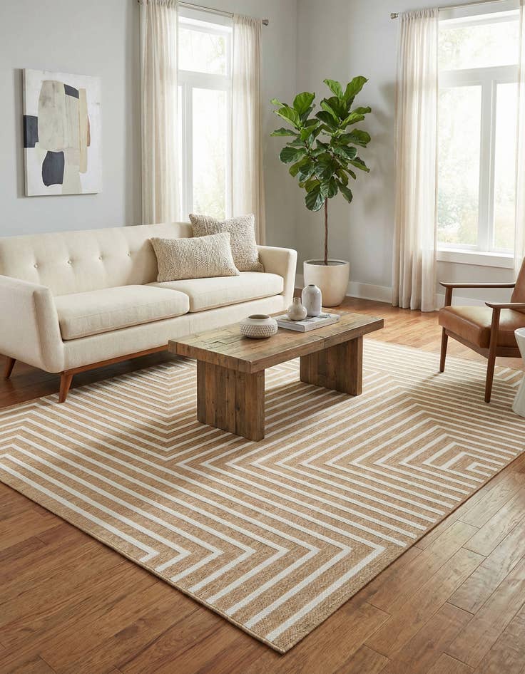 Detail image of  7' 10 x 10'  Washable Modern Indoor / Outdoor Rug