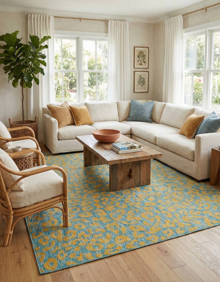 Detail image of  9' x 12'  Washable Safari Indoor / Outdoor Rug