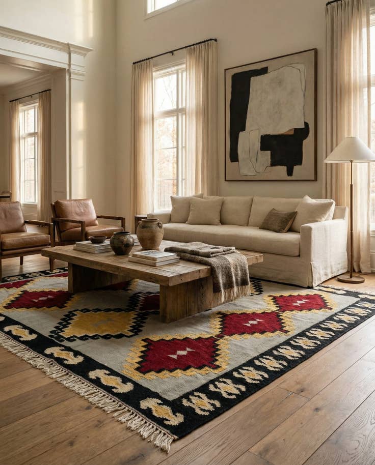 Detail image of 8' 2 x 9' 5 Hand Knotted Darya Wool Rug