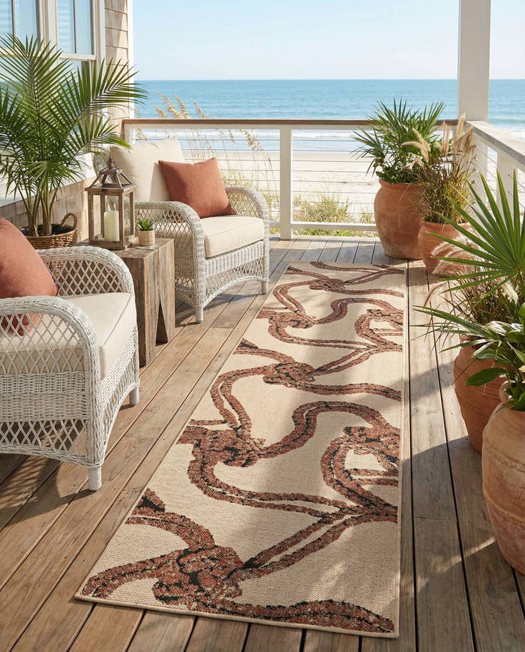 Detail image of 2' 7 x 12' Easy-Clean Coastal Indoor / Outdoor Runner Rug