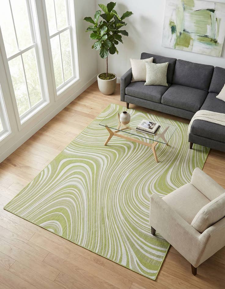 Detail image of 9' x 12'  Washable Modern Indoor / Outdoor Rug