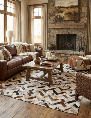 5' 3 x 7' 8 Cowhide Rug