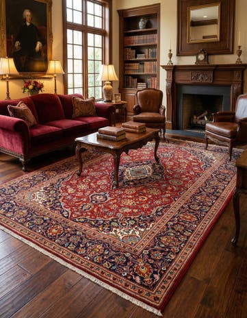 6' 6 x 9' 11 Kashan Wool Rug