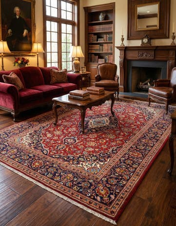6' 6 x 9' 11 Kashan Wool Rug
