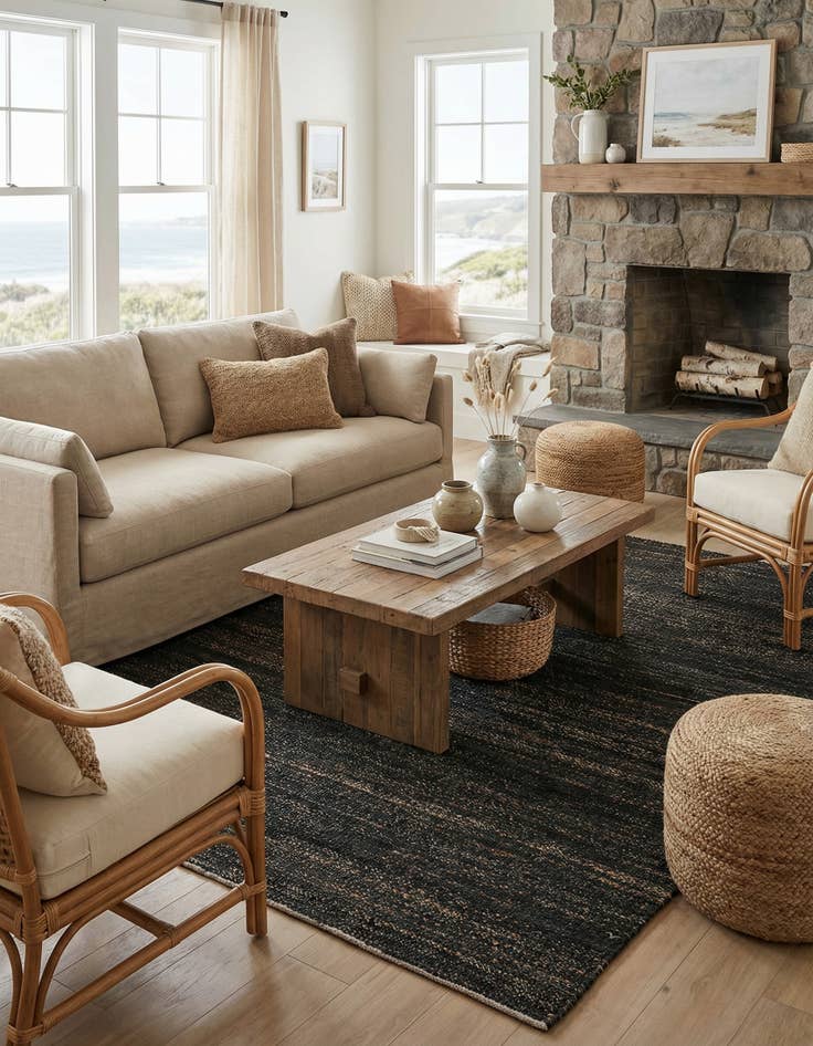 Detail image of 5' 1 x 8' Palm Beach Jute Rug