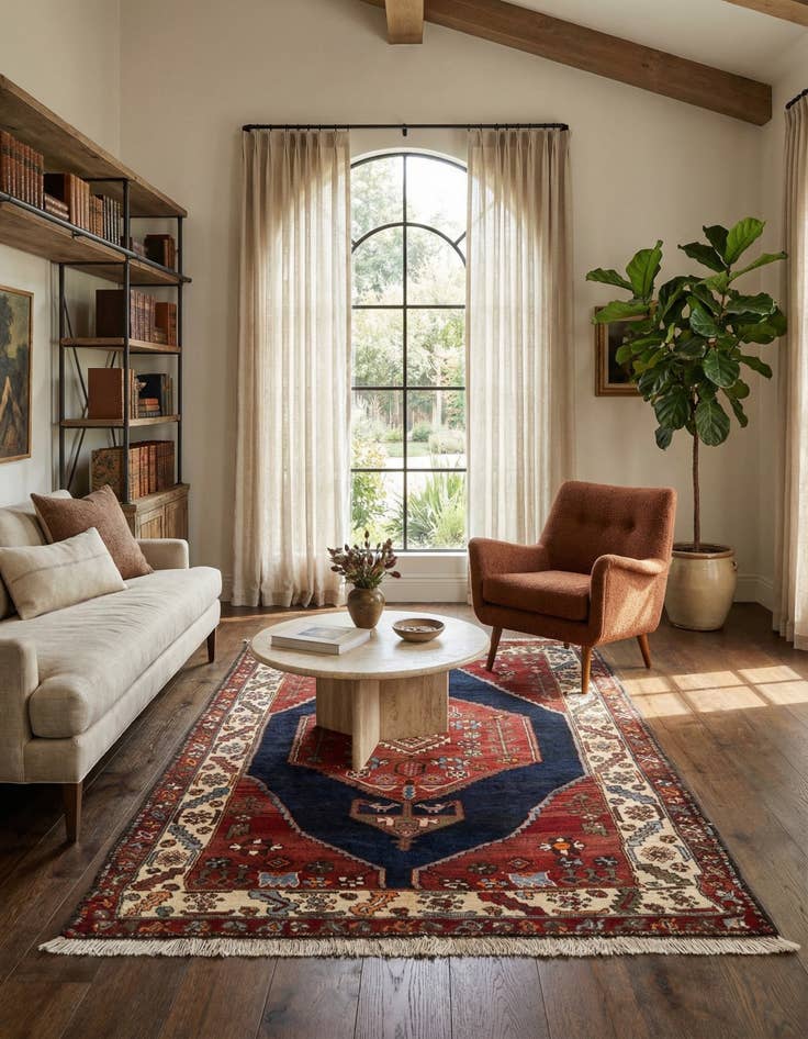 Detail image of 4' 4 x 6' 3 Shahsavan Wool Rug