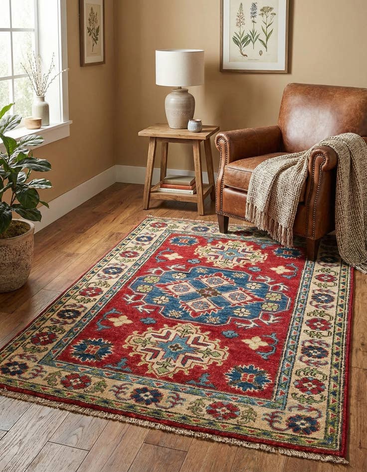 Detail image of 2' 9 x 3' 9  Hand Knotted Kazak Rug