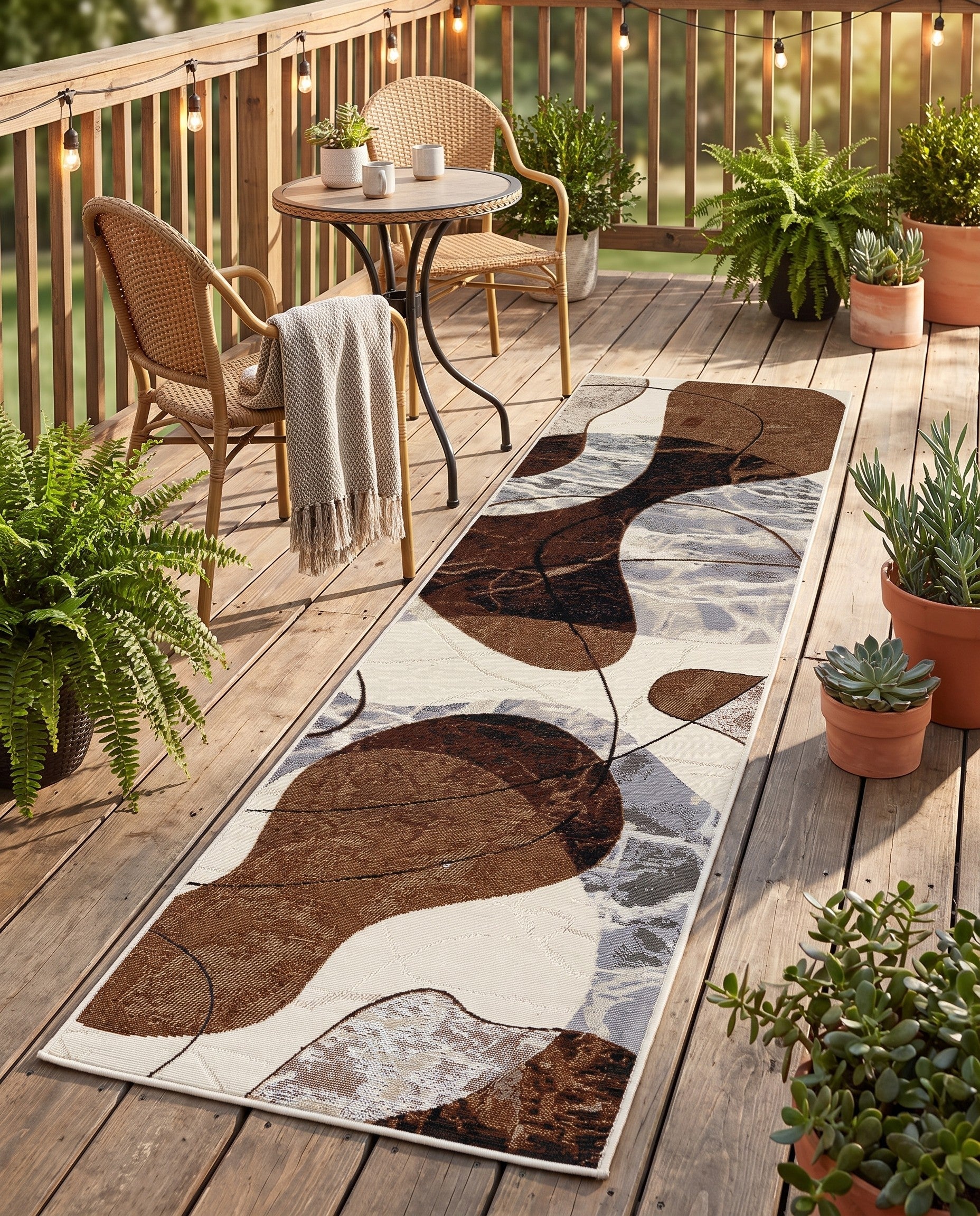 2' x 8' Easy-Clean Modern Indoor / Outdoor Runner Rug