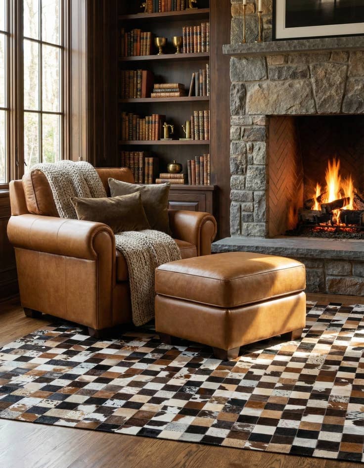 Detail image of 7' 11 x 9' 10 Cowhide - Patchwork Rug