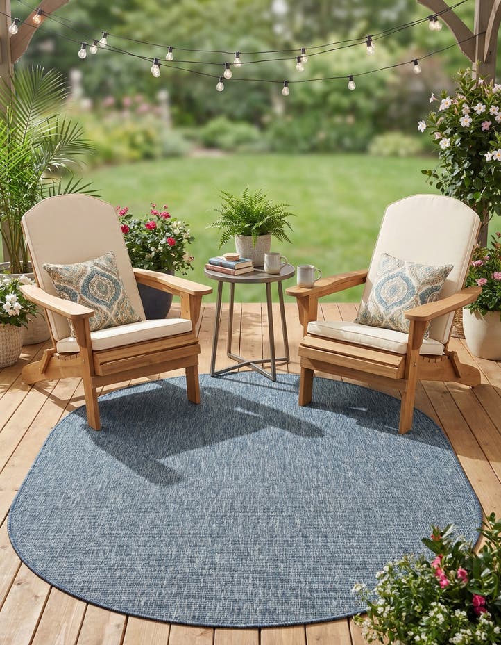 5' 3 x 8' Easy-Clean Solid Indoor / Outdoor ...