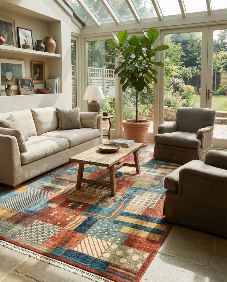 Detail image of 6' 8 x 9' 10 Hand Knotted Ariana Ziegler Rug