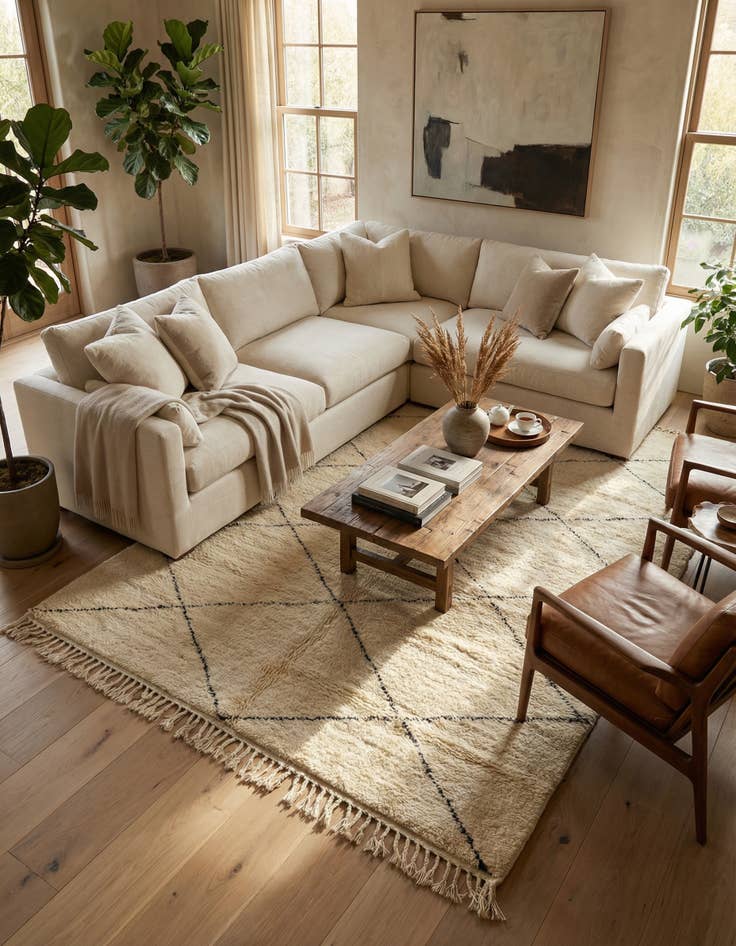 Detail image of 7' x 10' 1  Hand Knotted Moroccan Wool Rug