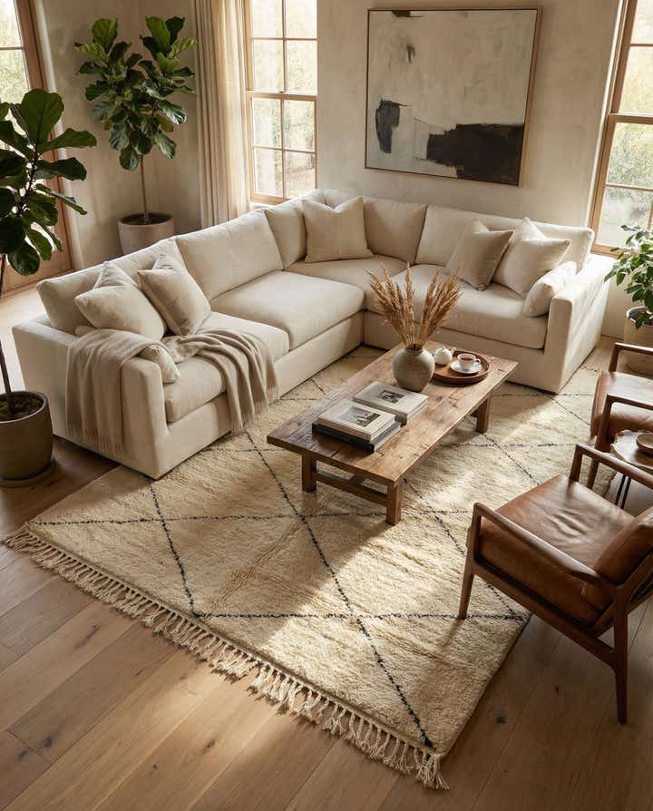 7' x 10' 1 Hand Knotted Moroccan Wool Rug