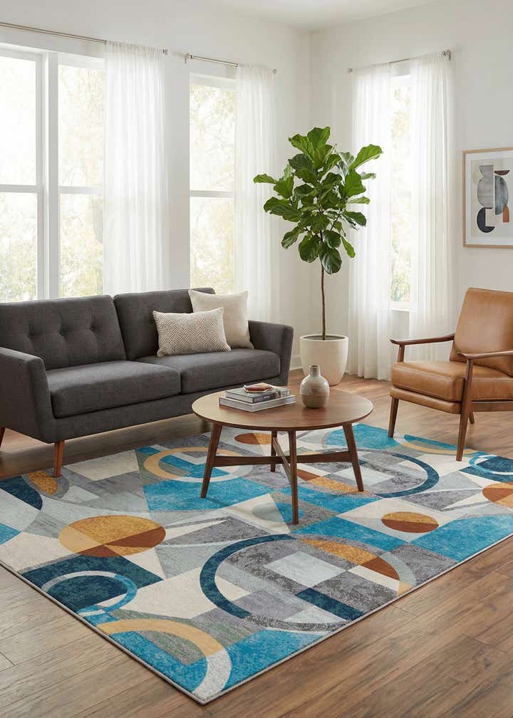 7' 10 x 10' Easy-Clean Modern Indoor / Outdoor Rug