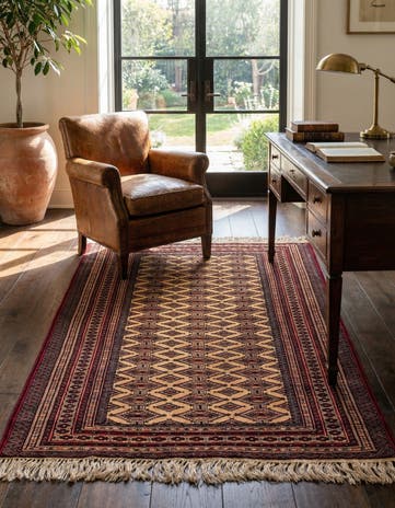 4' 1 x 6' Hand Knotted Afghan Akhche Oriental Wool Rug