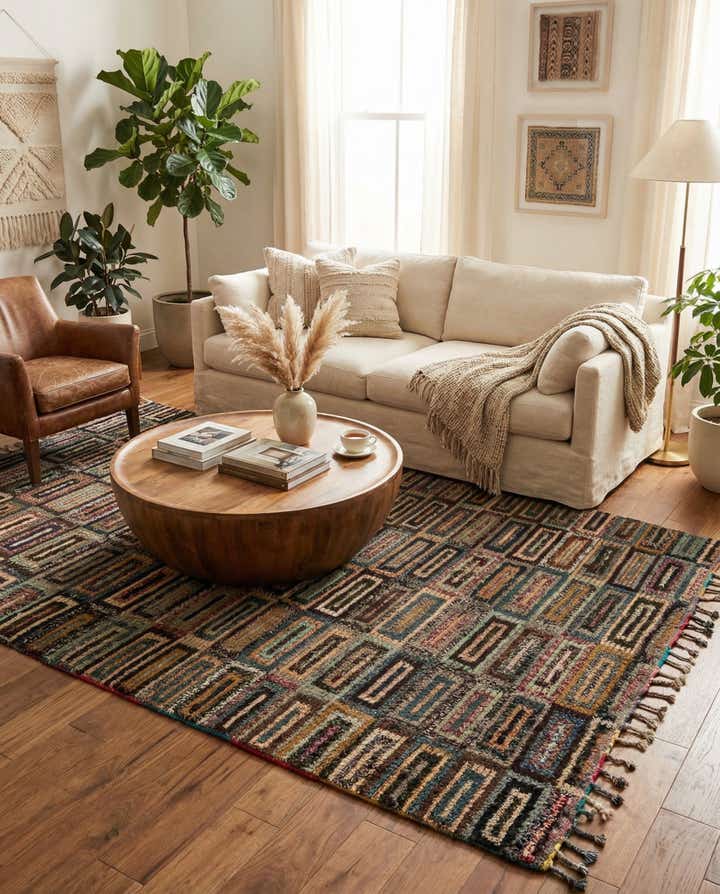 6' 4 x 10' 7 Hand Knotted Moroccan Wool Rug