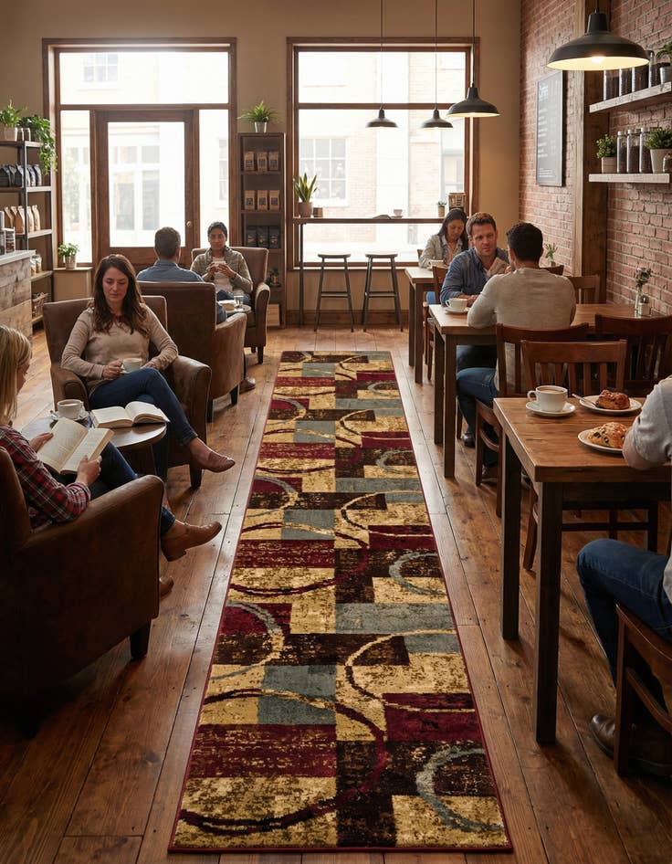 Detail image of 2' 7 x 16' Coffee Shop Runner Rug