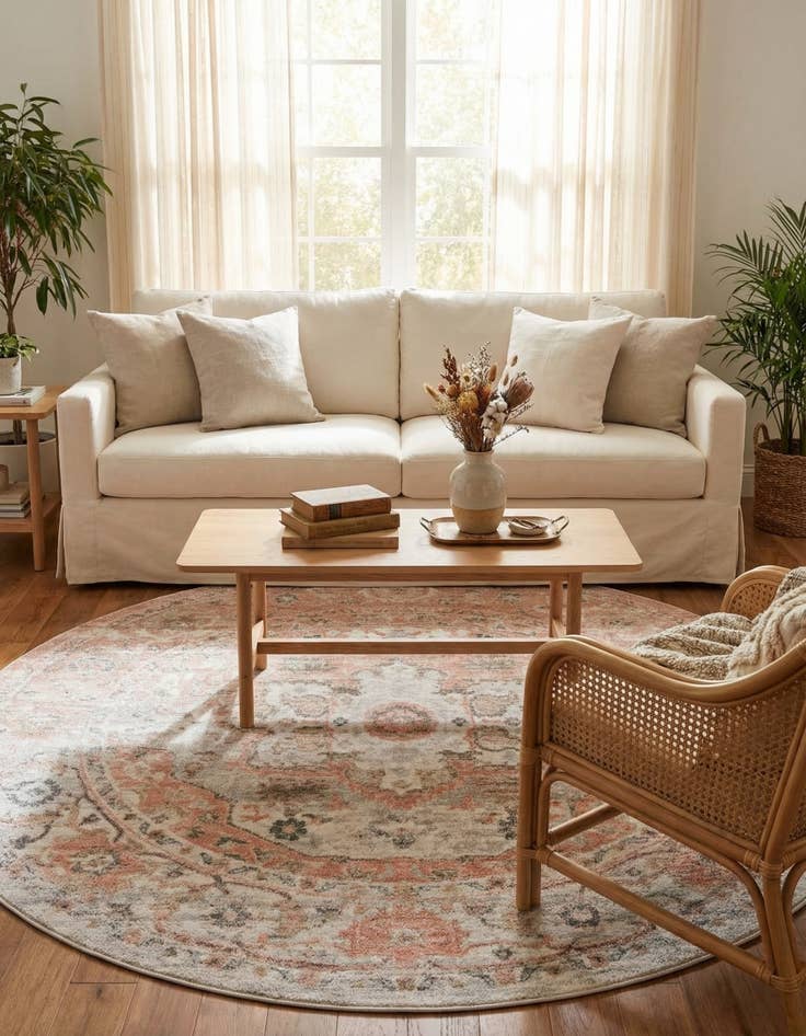 Detail image of 7' 10 x 7' 10 Madeline Vintage Round Rug