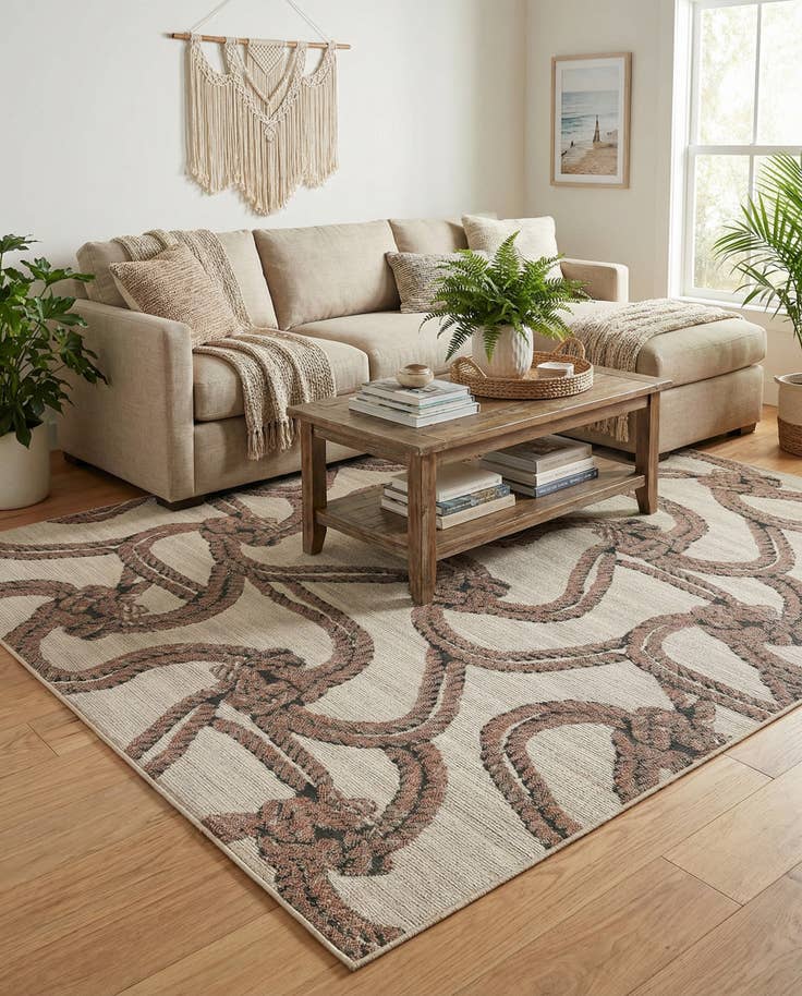 Detail image of 7' 10 x 10' Easy-Clean Coastal Indoor / Outdoor Rug