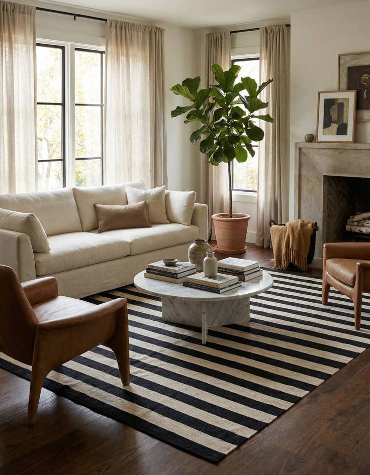 Detail image of 6' 8 x 9' 9  Hand Woven Kilim Modern Wool Rug