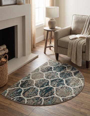 2' 7 x 4' Lattice Frieze Hearth Rug