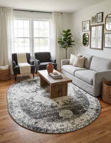 Gray Veneto Oval Rug