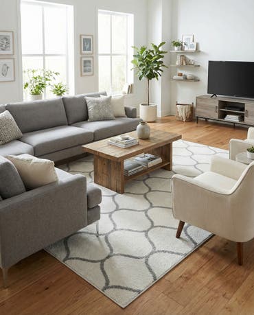  9' x 12' Lattice Frieze Rug