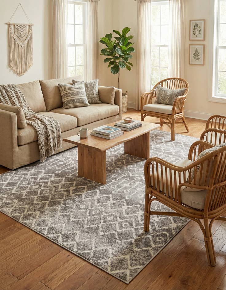 Detail image of  6' x 9' Bohemian Trellis Rug